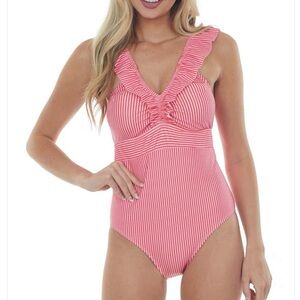 Women’s Striped Pink Swimsuit